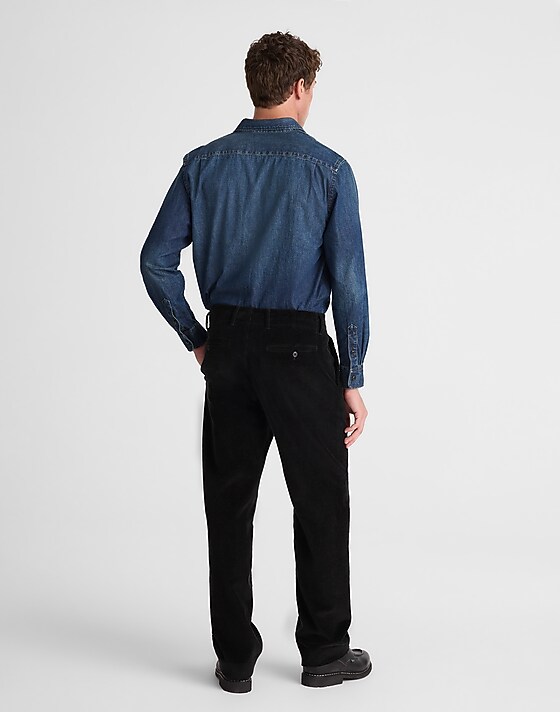 Madewell Pleated Trousers In Corduroy Washed Black