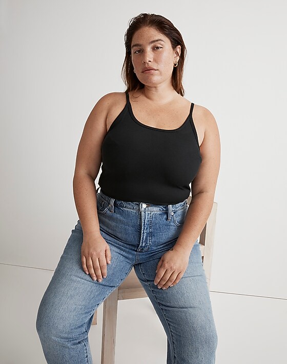 madewell Plus Supima® Rib '90s Tank true black