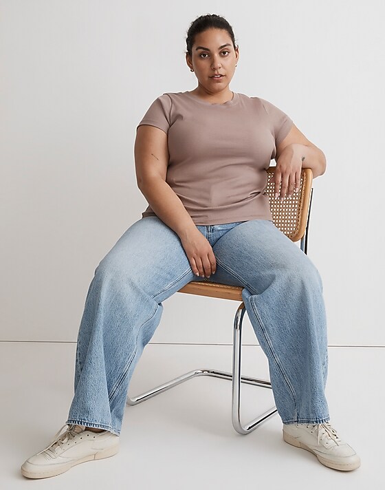 Madewell Plus Supima® Rib Tee Eyelet White