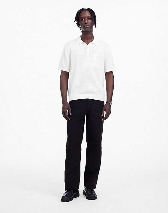 madewell Pointelle Stitch Sweater Polo salt