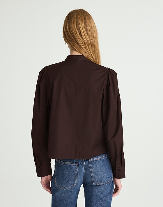 Madewell Puff-Sleeve Button-Up Shirt Molasses