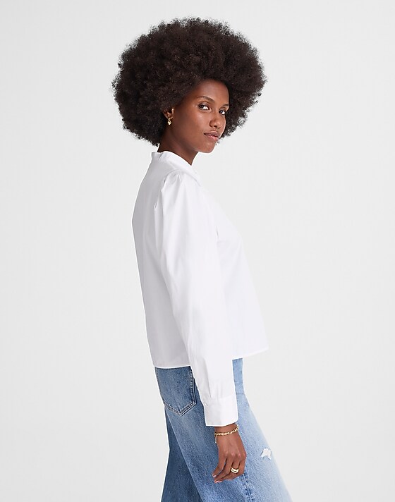 Madewell Puff-Sleeve Button-Up Shirt White