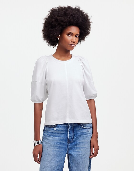 madewell Puff-Sleeve Tee white