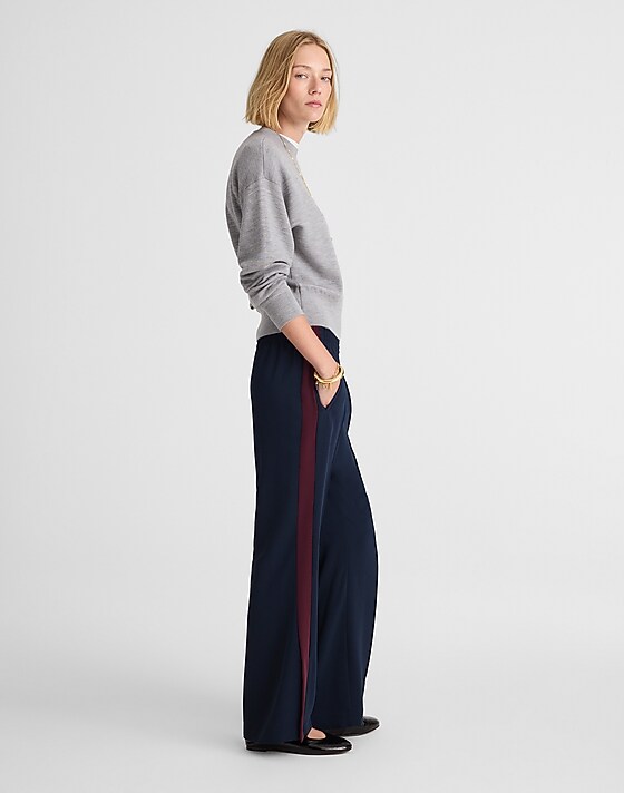 madewell Pull-On Bootcut Track Pant classic navy