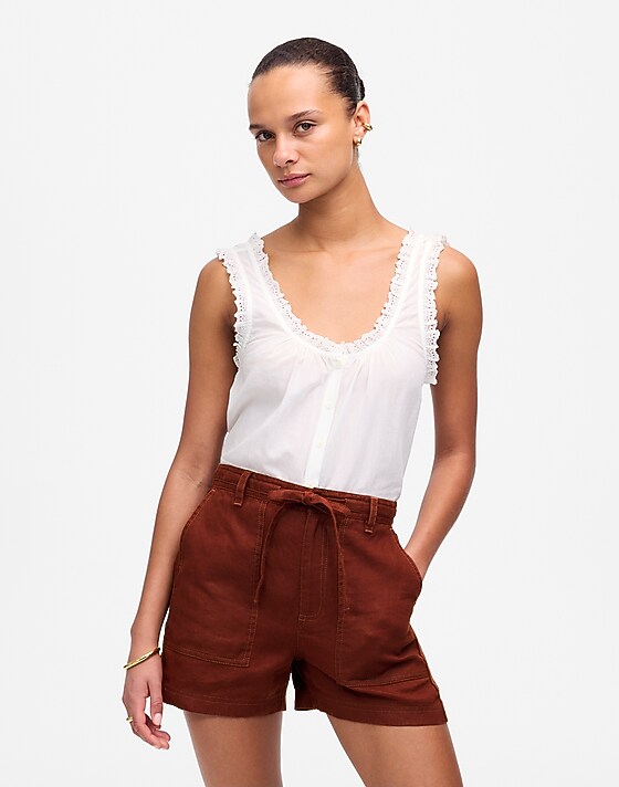 madewell Pull-On Drawstring Shorts henna