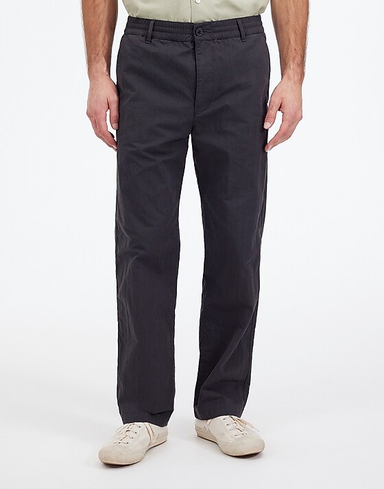 Madewell Pull-On Pant In Cotton Blend Dark Metal