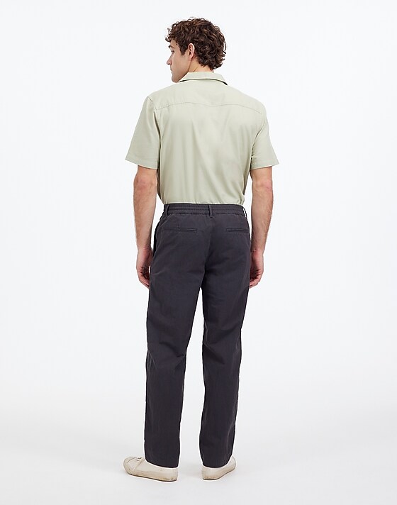 Madewell Pull-On Pant In Cotton Blend Dark Metal