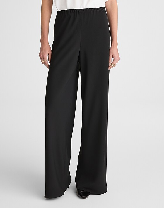Madewell Pull-On Pants In Crepe Jet Black