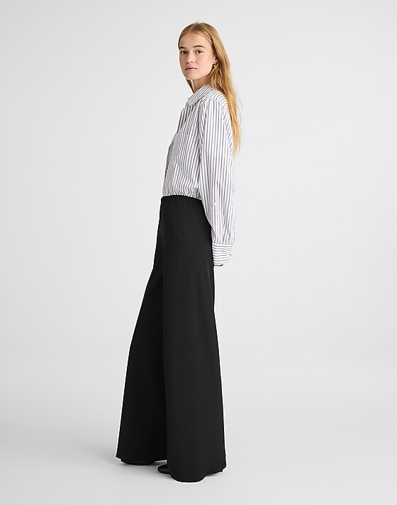 Madewell Pull-On Pants In Crepe Jet Black