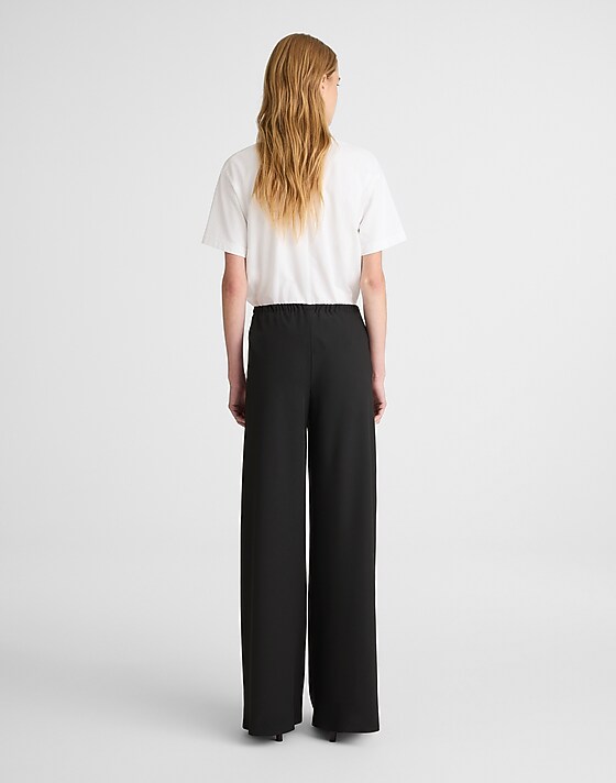 Madewell Pull-On Pants In Crepe Jet Black