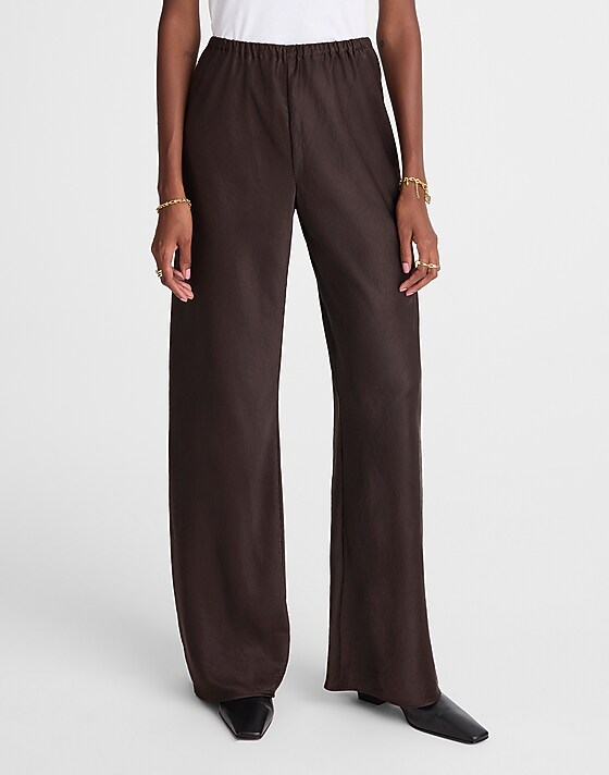 Madewell Pull-On Pants In Satin Black Walnut