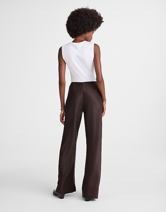 Madewell Pull-On Pants In Satin Black Walnut
