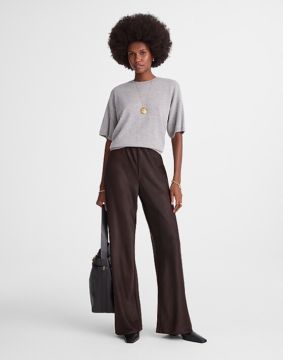 madewell Pull-On Pants in Satin black walnut