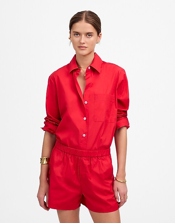 Madewell Pull-On Shorts Cerise