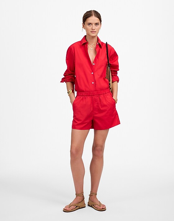 madewell Pull-On Shorts cerise