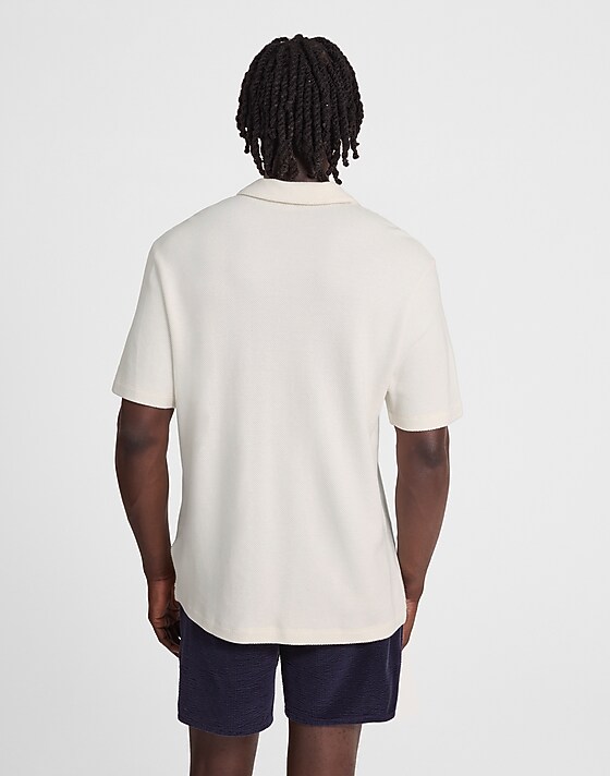 Madewell Quarter-Zip Pique Polo Shirt Lighthouse
