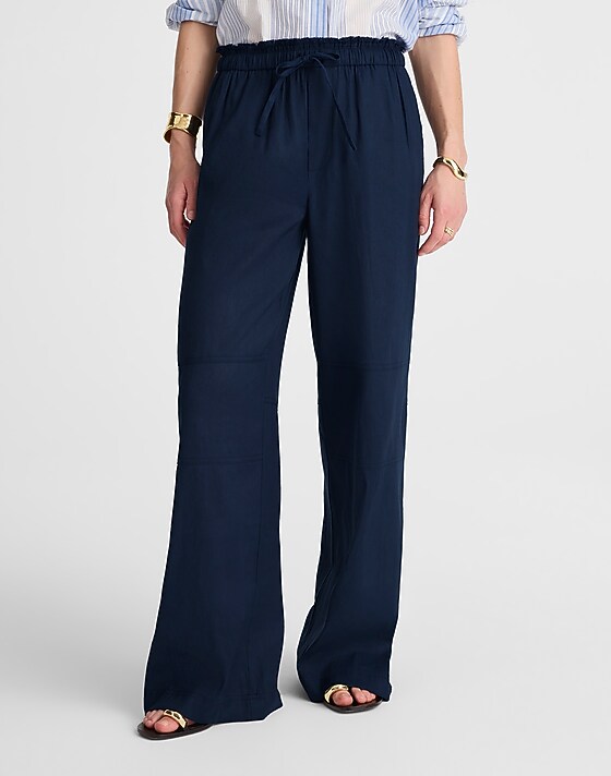 Madewell Raw-Edge Drawstring Pant Juniper Berry