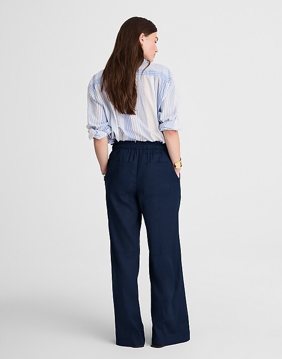 Madewell Raw-Edge Drawstring Pant Juniper Berry