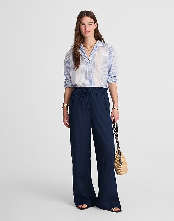 madewell Raw-Edge Drawstring Pant juniper berry