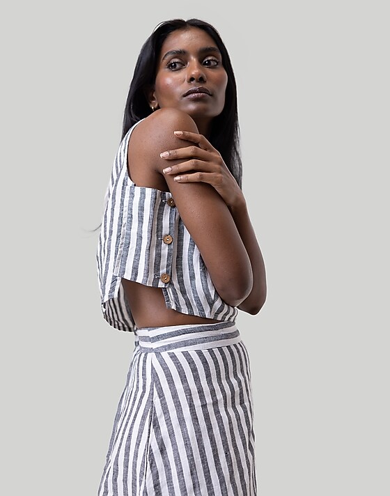 Madewell Reistor Boxy Crop Top White