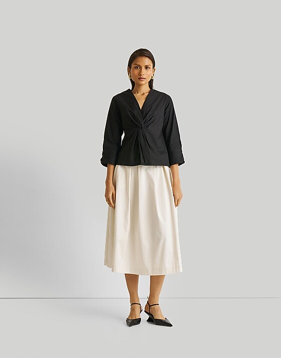 Madewell Reistor Front Twist Top Black