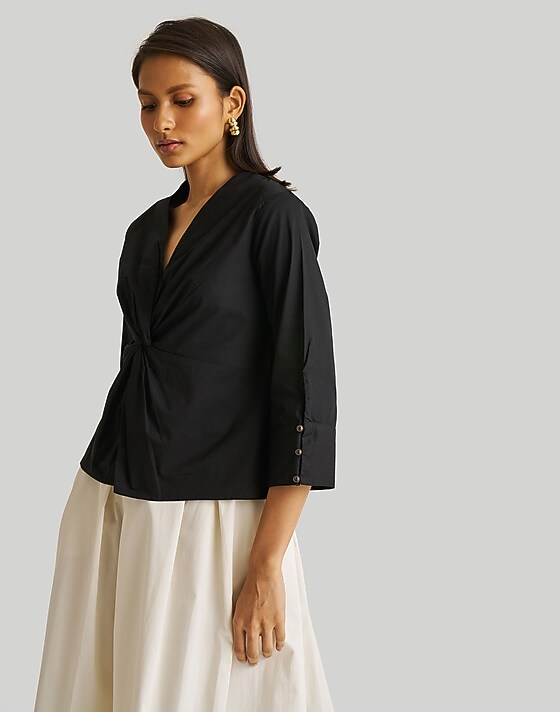 Madewell Reistor Front Twist Top Black