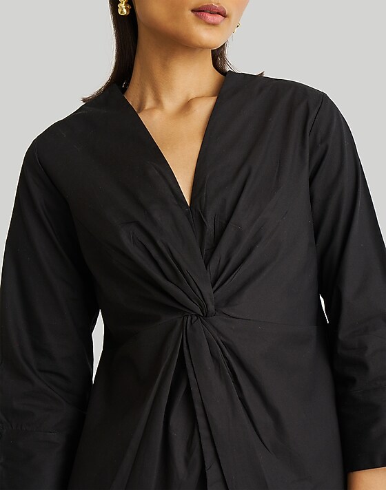 Madewell Reistor Front Twist Top Black