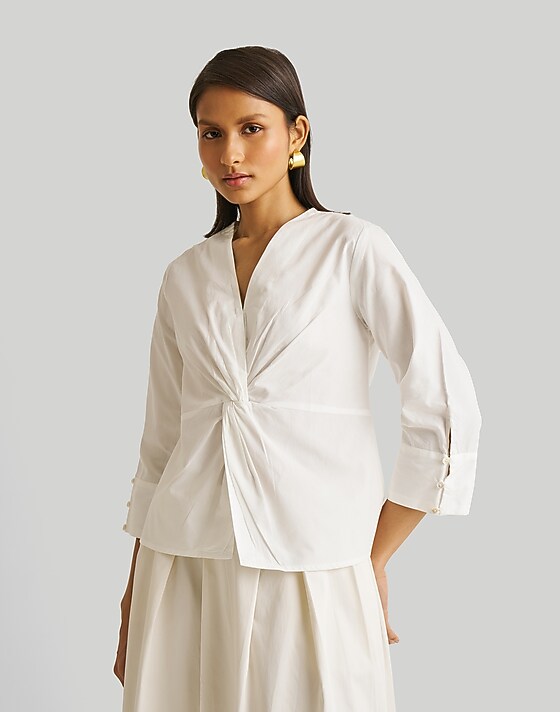 Madewell Reistor Front Twist Top White