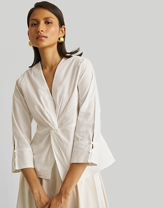 madewell Reistor Front Twist Top white