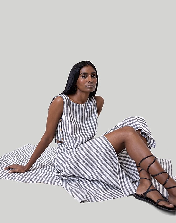 Madewell Reistor Overlap Midi Skirt White