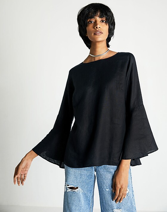 madewell Reistor The Button Back Shirt black