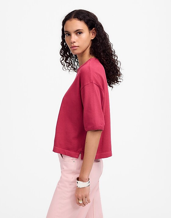 Madewell Relaxed Boxy Tee Dark Rosette