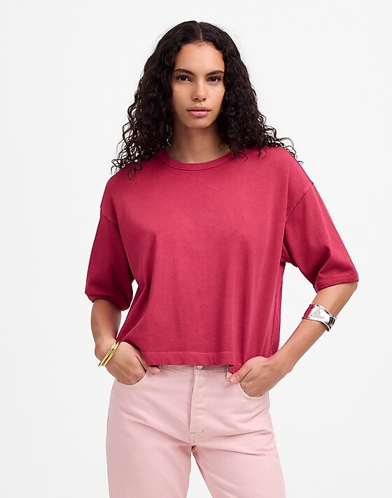 madewell Relaxed Boxy Tee dark rosette