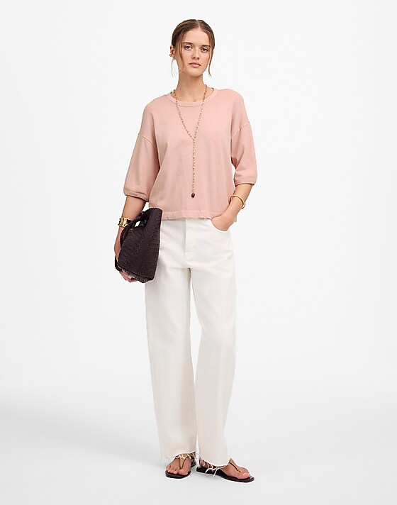 Madewell Relaxed Boxy Tee Sunwashed Pink