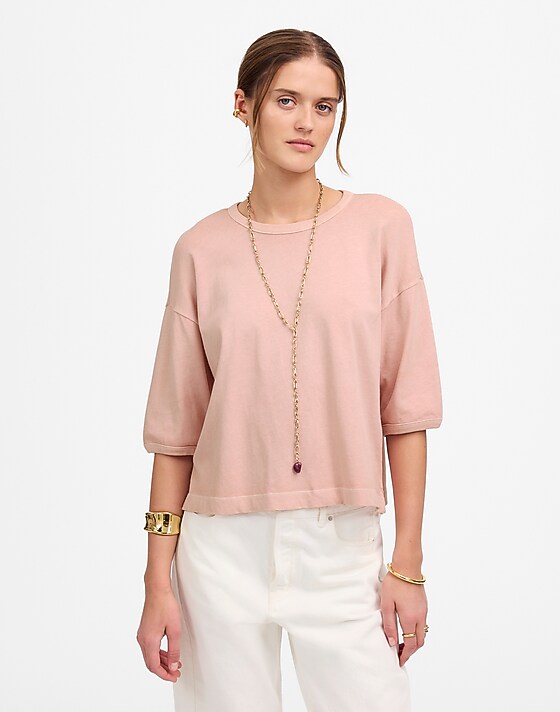 madewell Relaxed Boxy Tee sunwashed pink