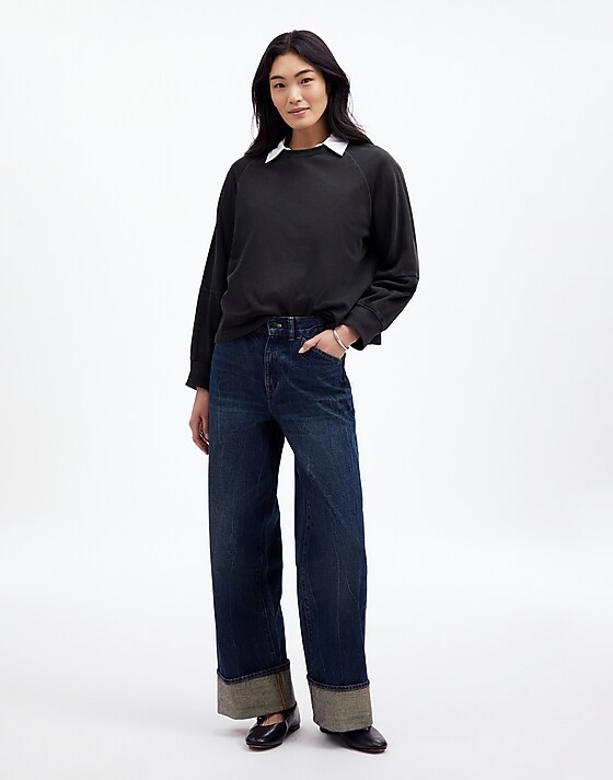 Madewell Relaxed Long-Sleeve Raglan Tee Black Coal