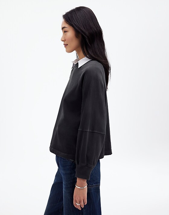 Madewell Relaxed Long-Sleeve Raglan Tee Black Coal