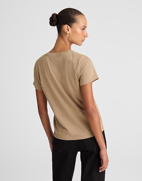Madewell Relaxed V-Neck Tee In Soft Slub Wet Stone