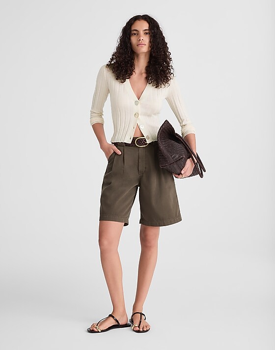 Madewell Ribbed V-Neck Cardigan Ivory