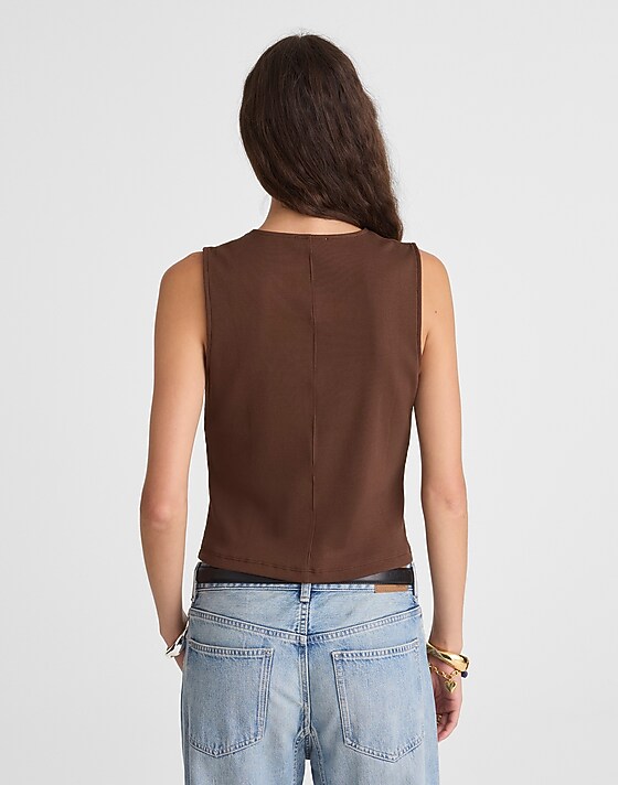 Madewell Ribbed V-Neck Vest Roasted Chicory