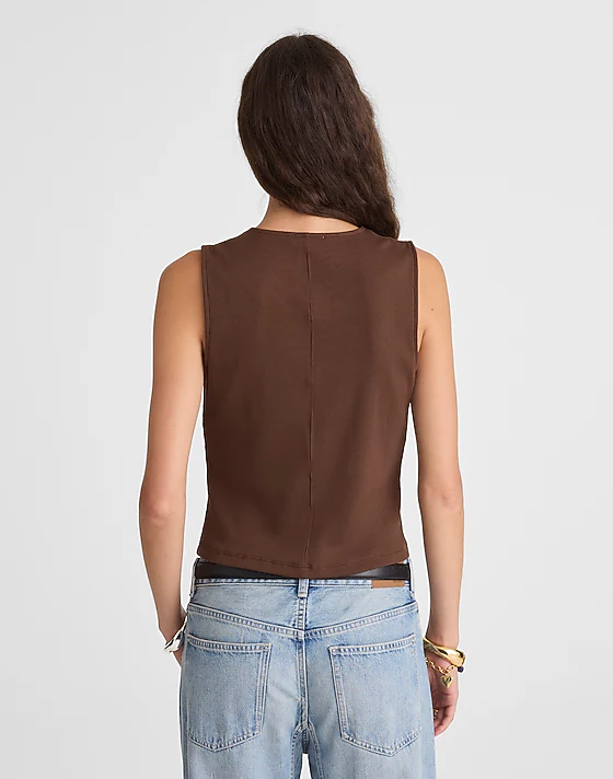 Madewell Ribbed V-Neck Vest Roasted Chicory