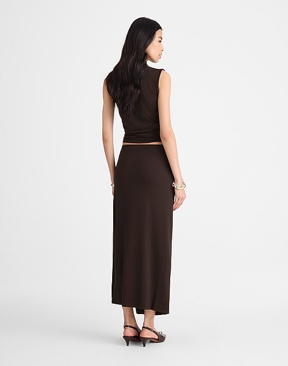 Madewell Ruched Maxi Skirt Molasses