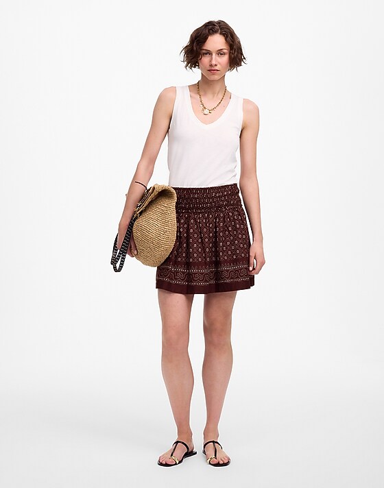 Madewell Ruffled Mini Skirt Dusty Plum