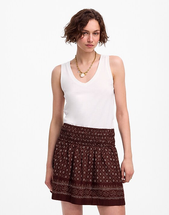 madewell Ruffled Mini Skirt dusty plum
