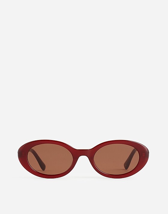 madewell Russell Oval Sunglasses dusty burgundy