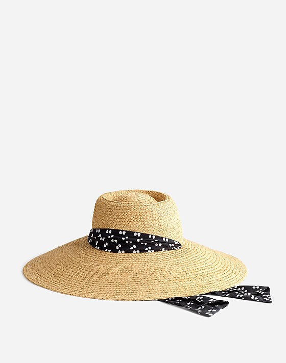 madewell Scarf Straw Hat golden khaki