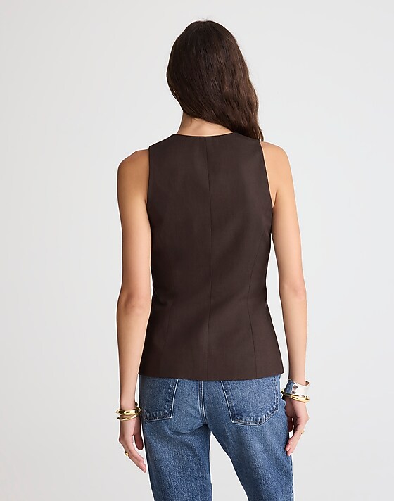 Madewell Scoopneck Cutaway Vest Dark Carob