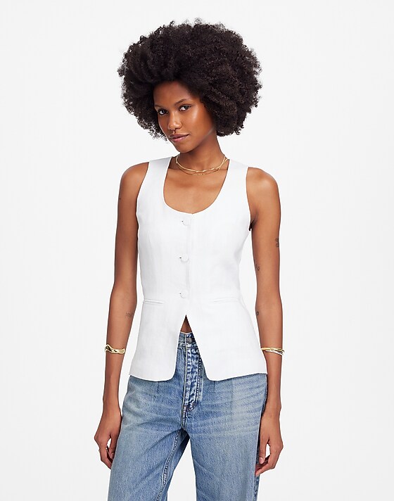 Madewell Scoopneck Cutaway Vest Salt