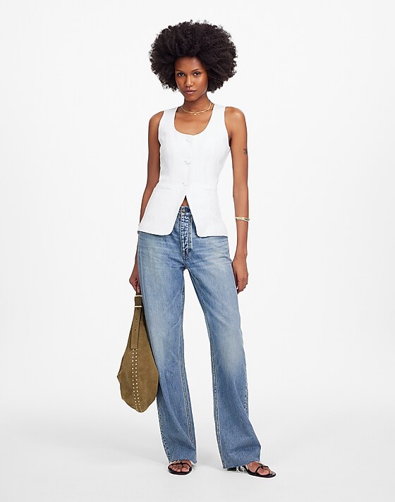 madewell Scoopneck Cutaway Vest salt