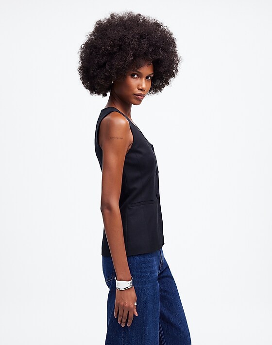 Madewell Scoopneck Cutaway Vest True Black